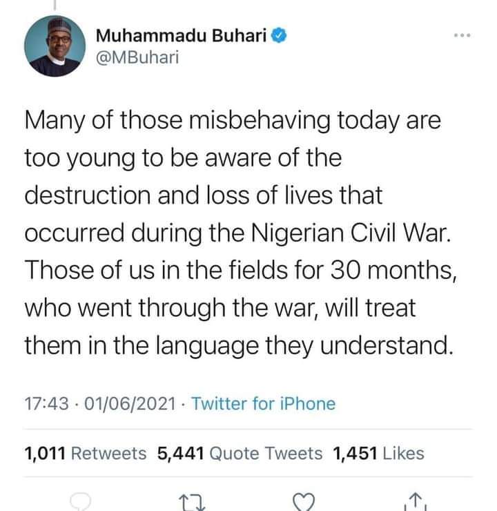 Twitter Deletes Buhari’s ‘War-Mongering Tweet’ After Attack By Nigerians | GOVERNMEND